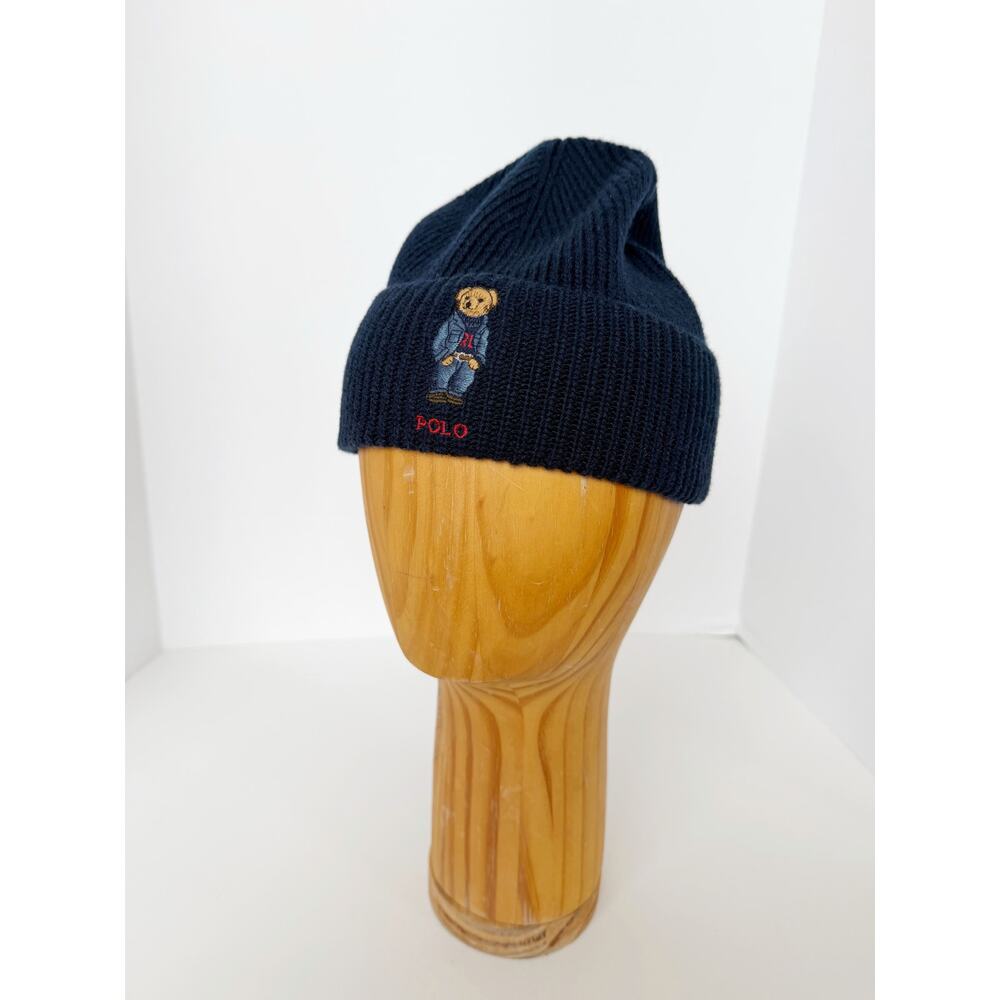 Ralph Lauren Polo Bear Rib-Knit Beanie Navy Blue